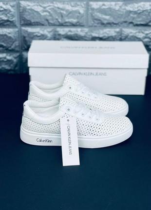 Calvin klein кросівки жіночі, білі повсякденні кросівки6 фото