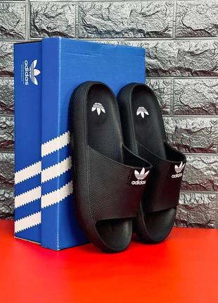 Чоловічі шльопанці adidas, чорні пляжні шльопанці сланці капці5 фото