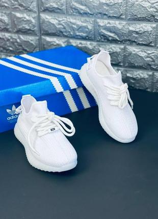 Adidas yeezy boost 350 кросівки жіночі, білі стильні кроси6 фото