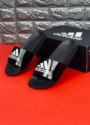 Adidas шльопанці чоловічі, чорні зручні шльопанці сланці капці7 фото