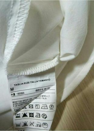 United colors of benetton стильная базовая повседневная casual белая рубашка оверсайз oversize оригинал, р.м9 фото