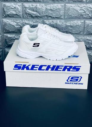 Кросівки чоловічі skechers, білі якісні літні кросівки5 фото