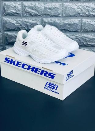 Кросівки чоловічі skechers, білі якісні літні кросівки7 фото