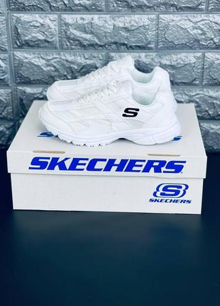 Кросівки чоловічі skechers, білі якісні літні кросівки8 фото