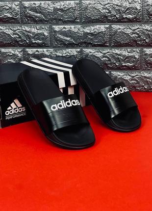 Adidas шлепанцы мужские, черные шлепки сланцы тапочки адидас1 фото