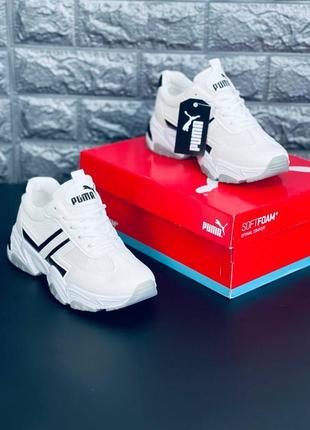 Кросівки puma trinomic жіночі, білі повсякденні кросівки6 фото