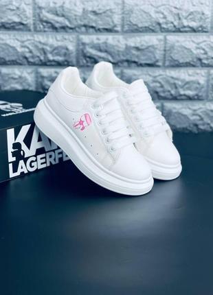 Кросівки жіночі karl lagerfeld, білі стильні круті кросівки1 фото
