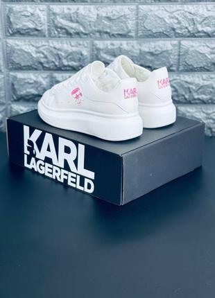 Кросівки жіночі karl lagerfeld, білі стильні круті кросівки5 фото