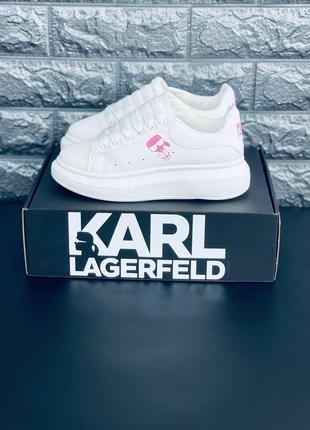 Кросівки жіночі karl lagerfeld, білі стильні круті кросівки6 фото