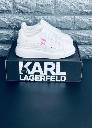 Кросівки жіночі karl lagerfeld, білі стильні круті кросівки7 фото