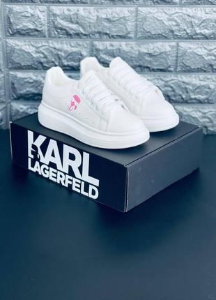 Кросівки жіночі karl lagerfeld, білі стильні круті кросівки10 фото