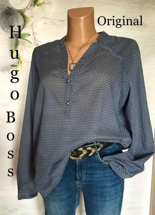 Бомбезна сорочка hugo boss оригінал темно-синього кольору1 фото