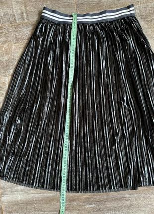 Плиссированная юбка, юбка из мятого бархата меди с эластичной талией7 фото