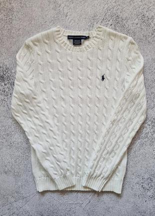 Вязаный винтажный свитер ralph lauren burberry saint laurent tommy hilfiger (m/l)5 фото