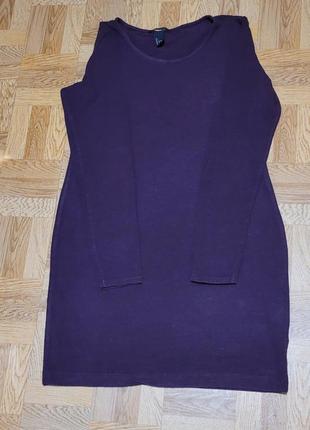 Плаття базове трикотажне темно-фіолетове н&amp;м розмір м- l