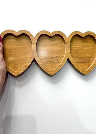 Менажниця дерев'яна сердечка. дошка для подачі, менажниця серце2 фото