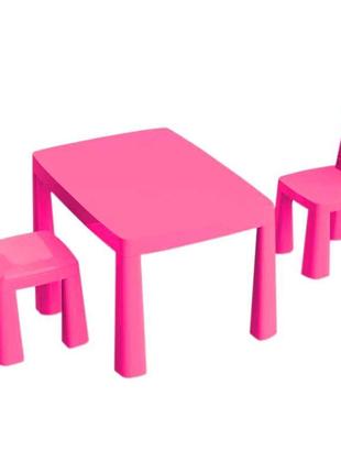 Дитячий стіл і два стільці doloni пластиковий рожевий від 18 міс 04680/5