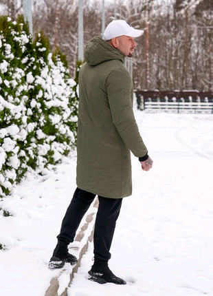 Зимова чоловіча куртка подовжена парка пальто з капюшоном. тінсул4 фото