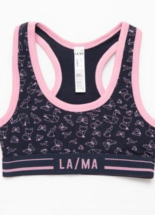 Хлопковый топ на девочку темно синего цвета lama g 558 tp