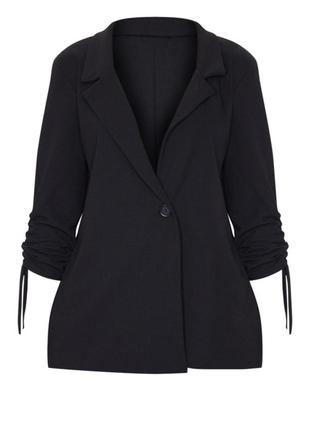 Черный женский жакет пиджак кардиган классический класичний базовый офисный1 фото