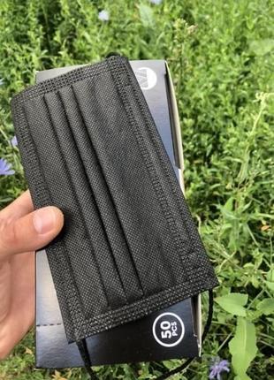 Фабричного производства ультразвук с фиксатором черная маска медицинская 50 шт