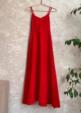 Невероятное красное платье с открытой спиной, макси платье с переплетением, шнуровкой, в пол, в пол, к полу, меди, яркая, праздничная обмен