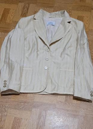 Пиджак женский шелковый бежевый легкий delmod размер l4 фото