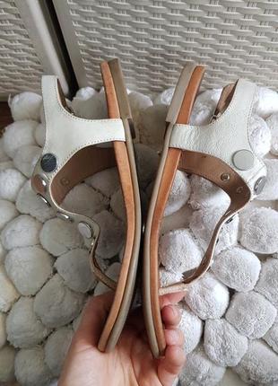 Кожаные сандали вьетнамки бежевые босоножки3 фото