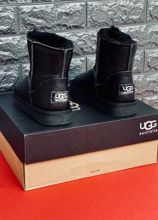 Уги ugg australia чоловічі, чорні зимові уги натуральна шкіра4 фото