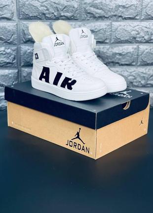 Кросівки зимові air jordan 23 чоловічі, білі класичні кроси8 фото