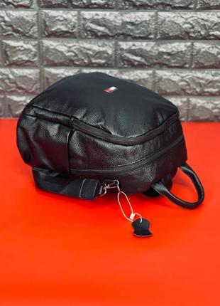 Жіночий рюкзак tommy hilfiger шкіряний, чорний томмі хілфігер5 фото