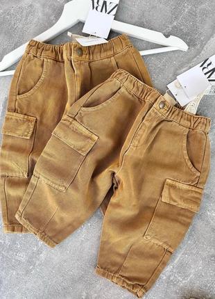 Zara relaxed fit cargo брюки карго для мальчиков льняно-хлопковые, легкие и прохладные ☀️