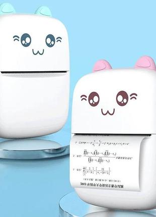 Термопринтер детский мини-принтер принтер портативный / принтер котик / подарок для детей