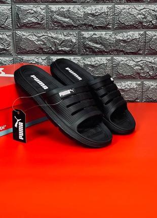 Puma cool cat slides шльопанці чоловічі, чорні зручні шльопанці п