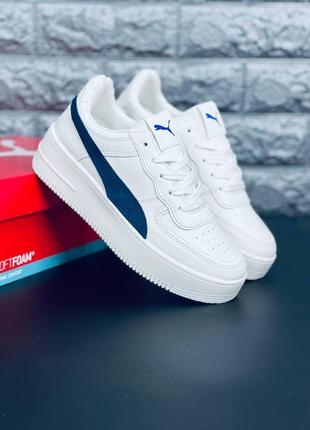 Кросівки чоловічі puma indigo white стильні білі кросівки пума1 фото