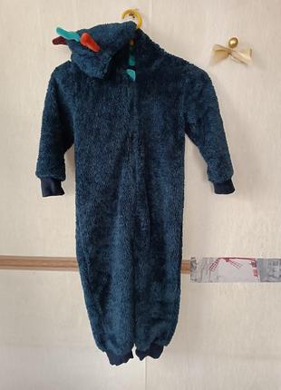 Теплая пушистая пижама слип на 4-5 лет1 фото