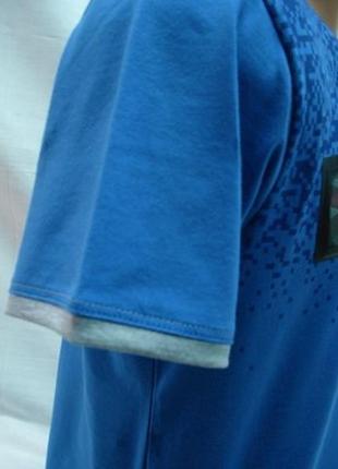 Футболка мужская saviola голубая с рисунком на груди m3 фото