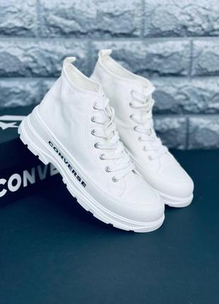 Converse кросівки жіночі, білі повсякденні кеди конверс1 фото