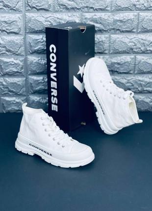 Converse кросівки жіночі, білі повсякденні кеди конверс2 фото