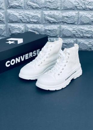 Converse кросівки жіночі, білі повсякденні кеди конверс7 фото