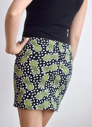 Мини юбка с ананасовым принтом h&amp;m3 фото
