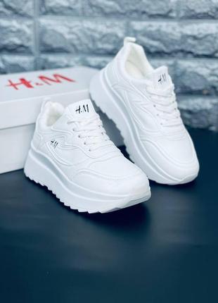 Кросівки жіночі h&m білі універсальні зручні кросівки2 фото