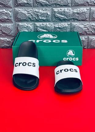 Шльопанці crocs жіночі, чорні повсякденні шльопанці сланці капці4 фото