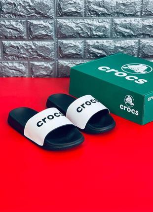 Шльопанці crocs жіночі, чорні повсякденні шльопанці сланці капці7 фото