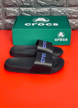 Шльопанці crocs чорні, пляжні шльопанці сланці капці крокси4 фото