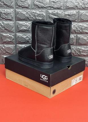 Чоловічі зимові уги ugg australia чорні уги з натуральної шкіри3 фото