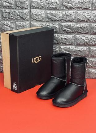 Чоловічі зимові уги ugg australia чорні уги з натуральної шкіри4 фото