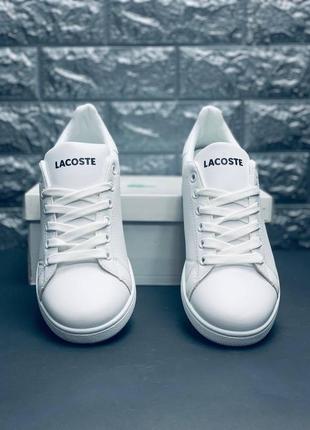 Кросівки чоловічі lacoste, білі повсякденні кроси лакост 36-455 фото