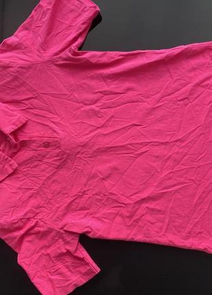 Рожева футболка поло, розмір s m, з плечиками2 фото