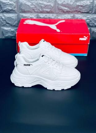 Puma кросівки жіночі, білі зручні універсальні кросівки4 фото